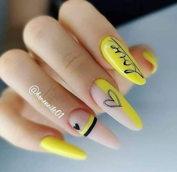 дизайн ногтей желтый 