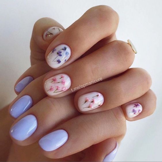 дизайн ногтей с цветами