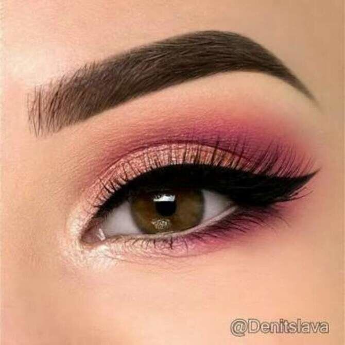 макияж с розовыми тенями