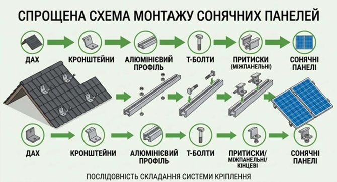 вибір кріплень на сонячні панелі